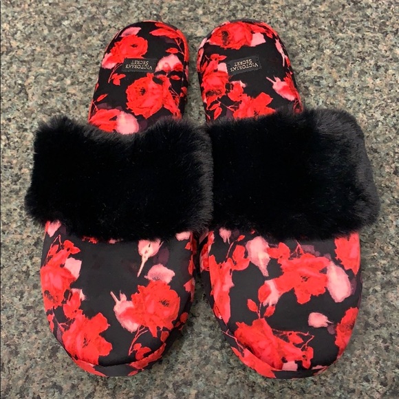 Victoria's Secret Shoes - Victoria Secret Floral Slippers Size M NWOT
